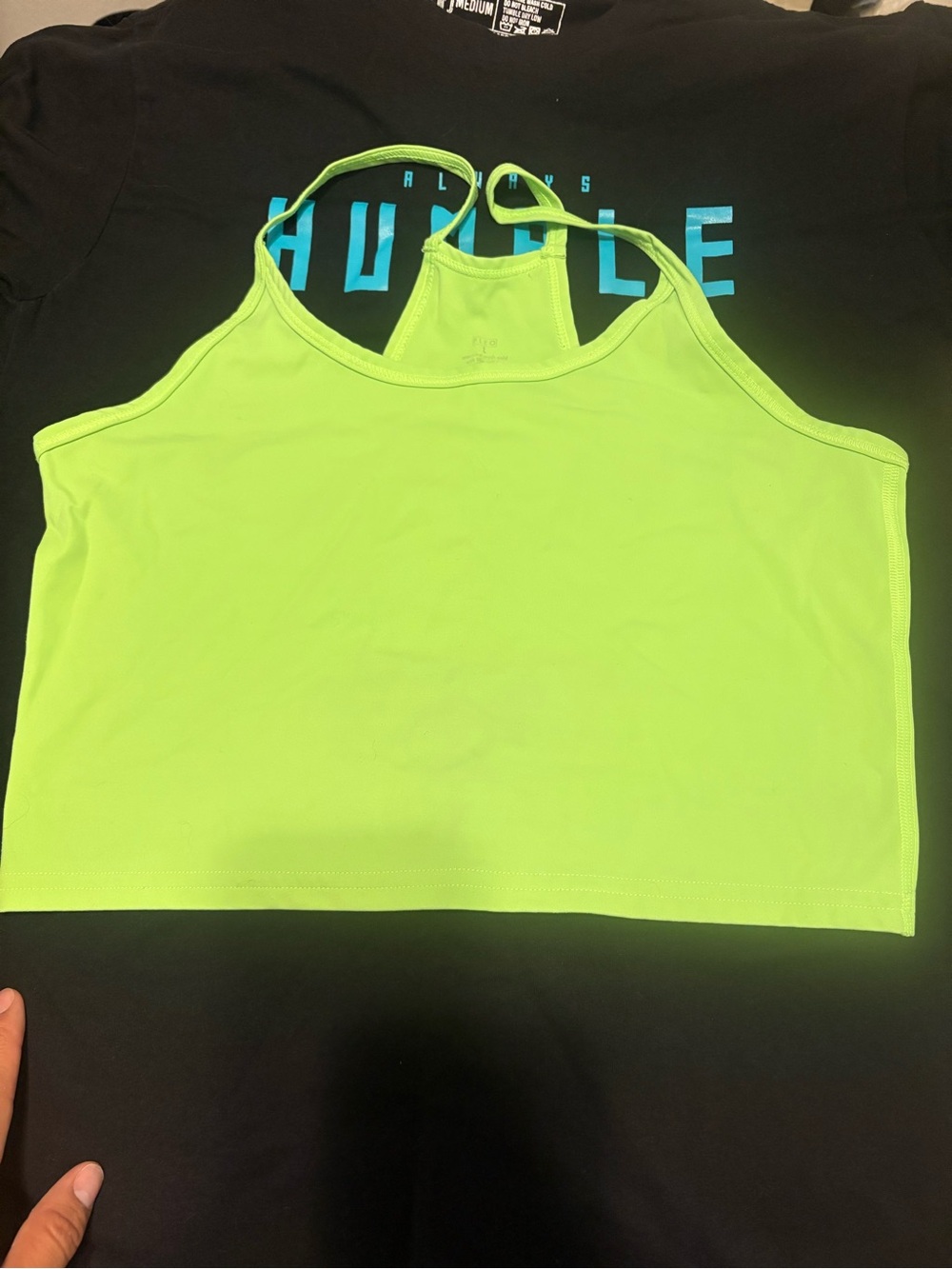 Fleo Neon Green Racerback Crop Tank